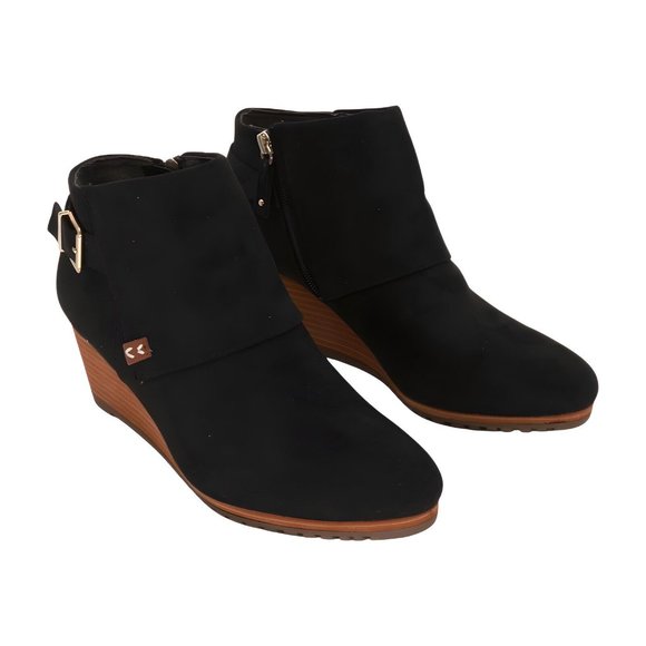 Dr. Scholls Shoes womens Create Ankle Boot, Black Microfiber, Size 9 - Picture 1 of 6